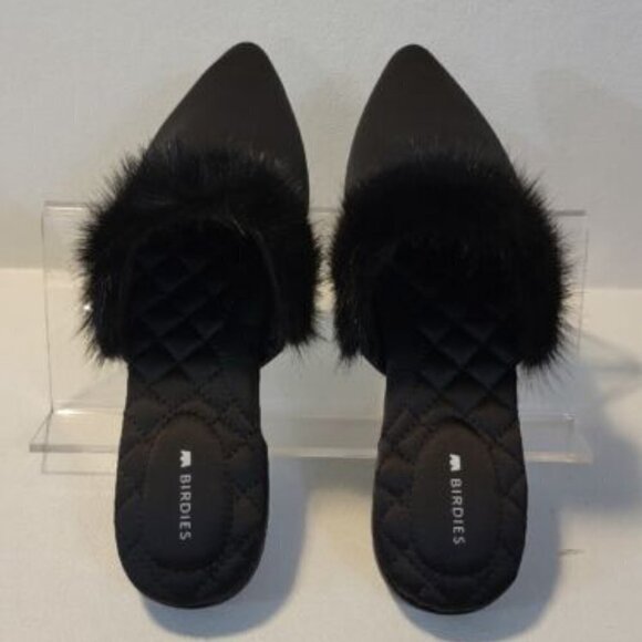 Birdies Black Cozy Fur Trim Slippers - Picture 4 of 5